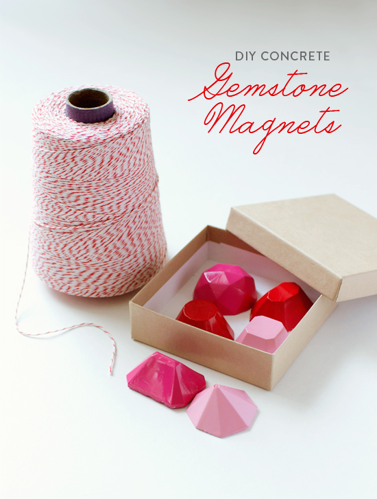 DIY concrete gemstone magnets -- perfect for a Valentine’s Day gift!