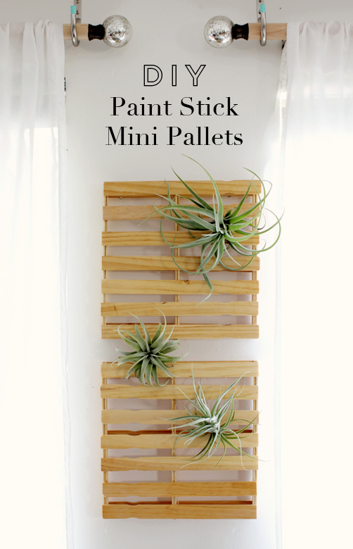 DIY paint stick mini pallets // At Home in Love