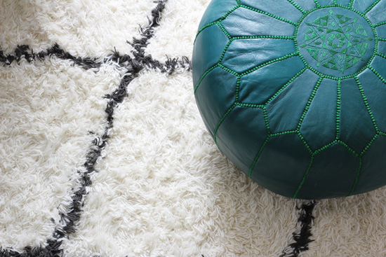 Teal Moroccan pouf