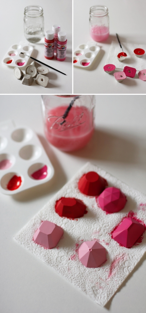 DIY concrete gems -- give them out for Valentine’s Day!
