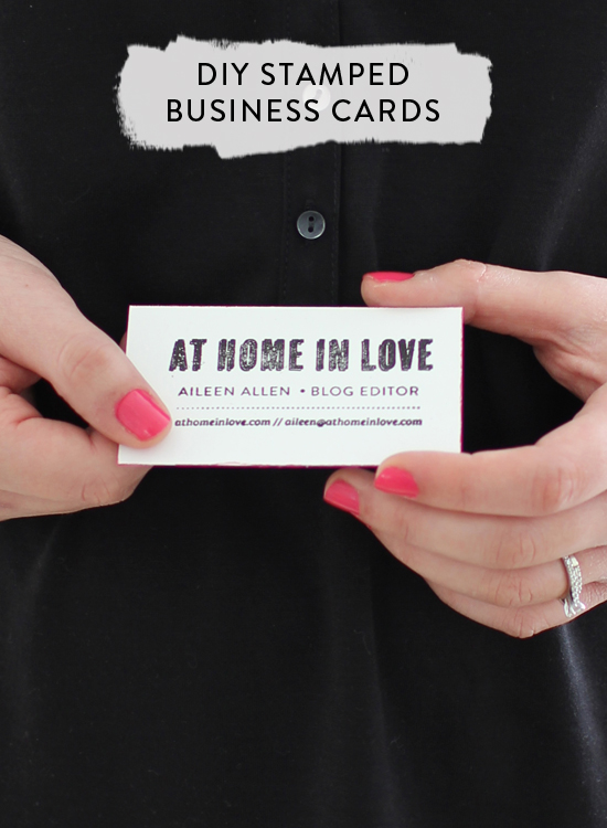 DIY stamped business cards // At Home in Love