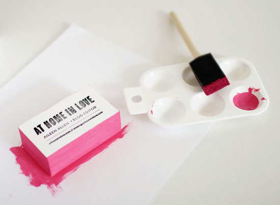 Edge-painted business cards