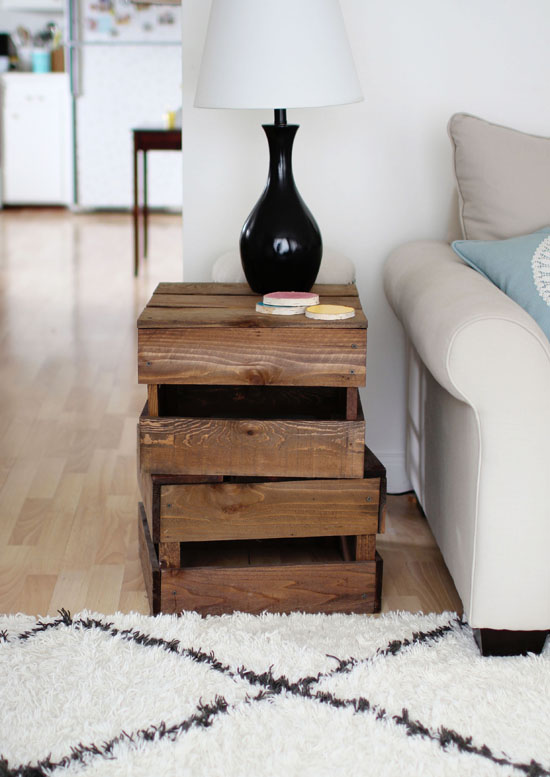 Crate side table