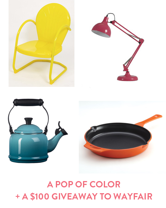 A pop of color giveaway - win $100 to Wayfair