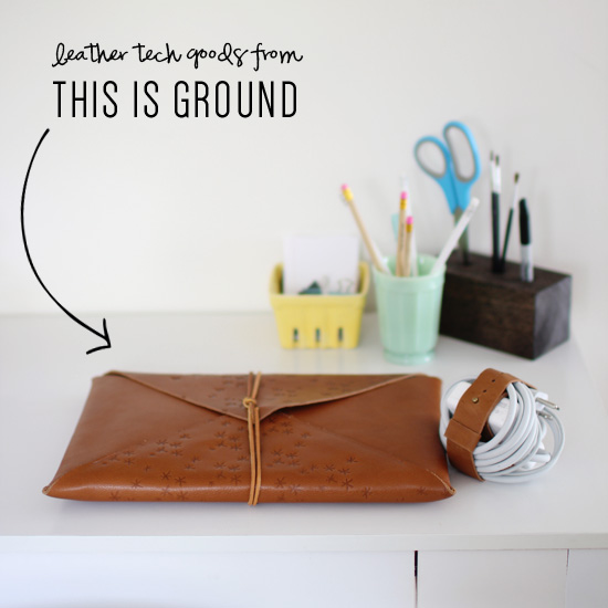 Leather tech accessories from This Is Ground // At Home in Love