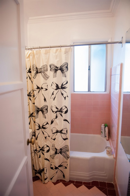 Bow shower curtain (cute!)