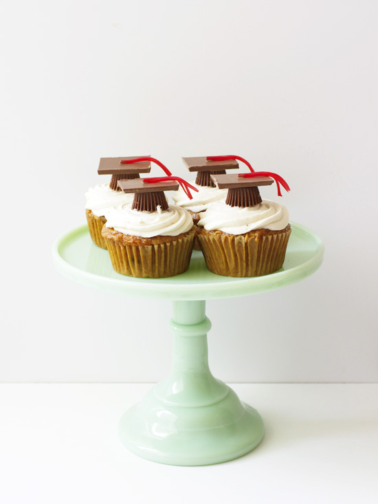 Graduation cap cupcake toppers!