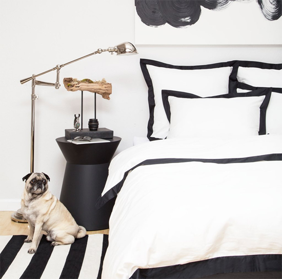 Black and white bedroom