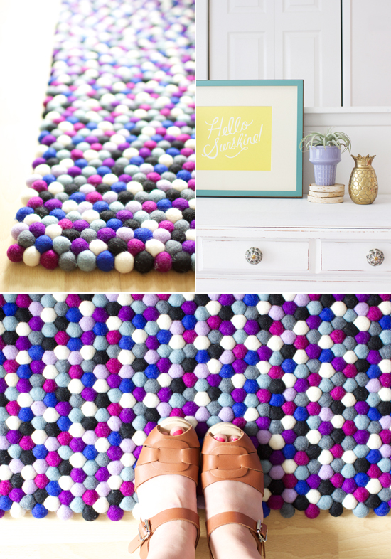 Felt ball rugs // At Home in Love