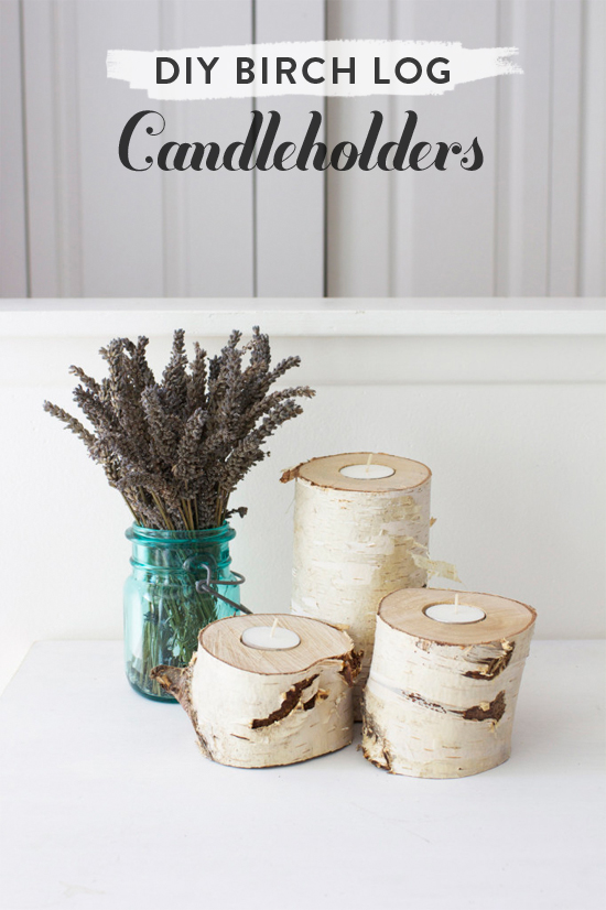 DIY birch log candleholders // At Home in Love