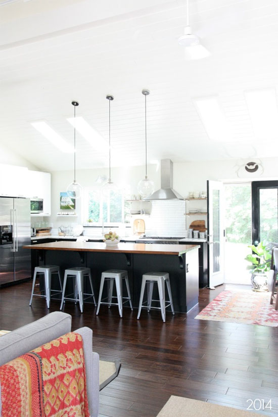 Kitchen with vaulted ceiling