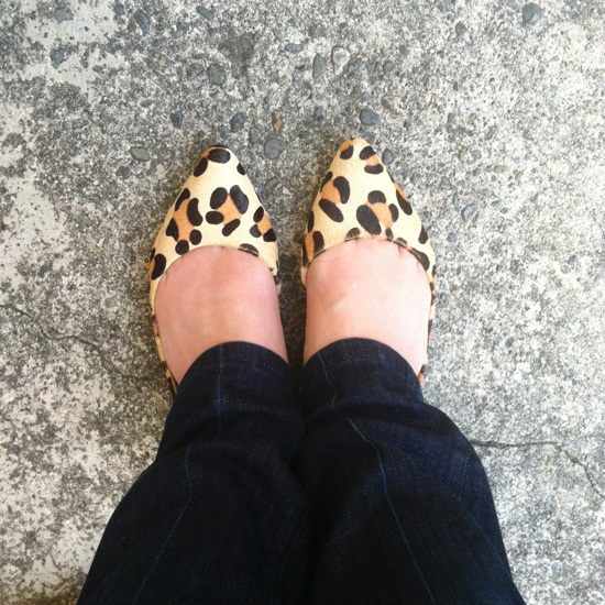 Leopard print flats