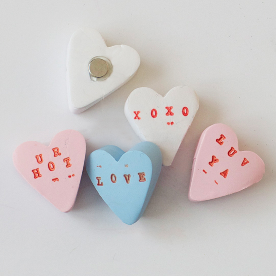 DIY Conversation Heart Magnets