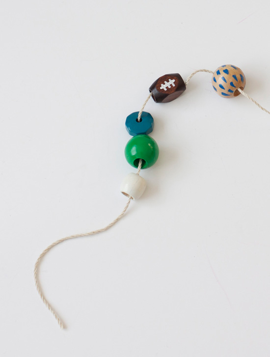 DIY Seahawks wood bead necklace