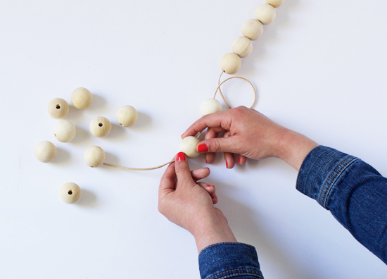 DIY wood bead garland