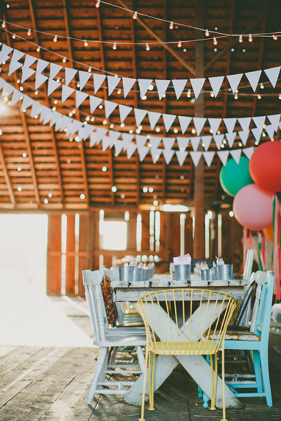 Beautiful party in a barn