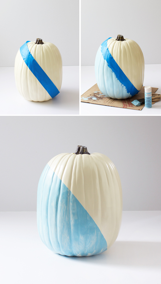 Half-painted pumpkin