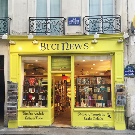 Colorful storefront in Paris