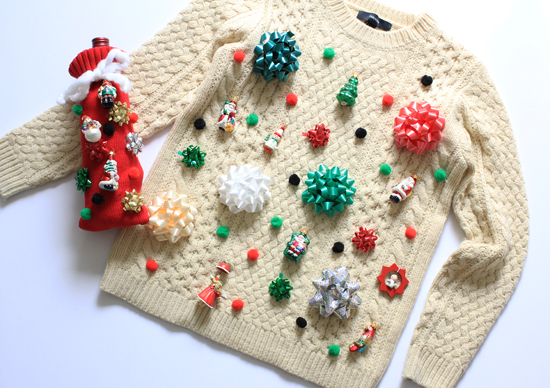 DIY tacky Christmas sweaters