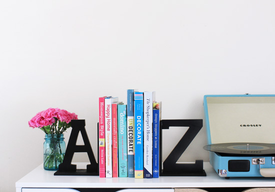 DIY A to Z bookends