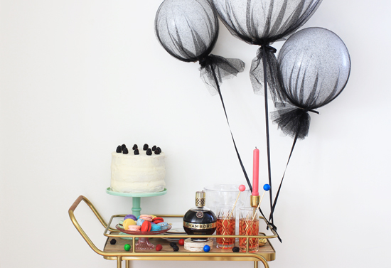 Tulle-covered balloons