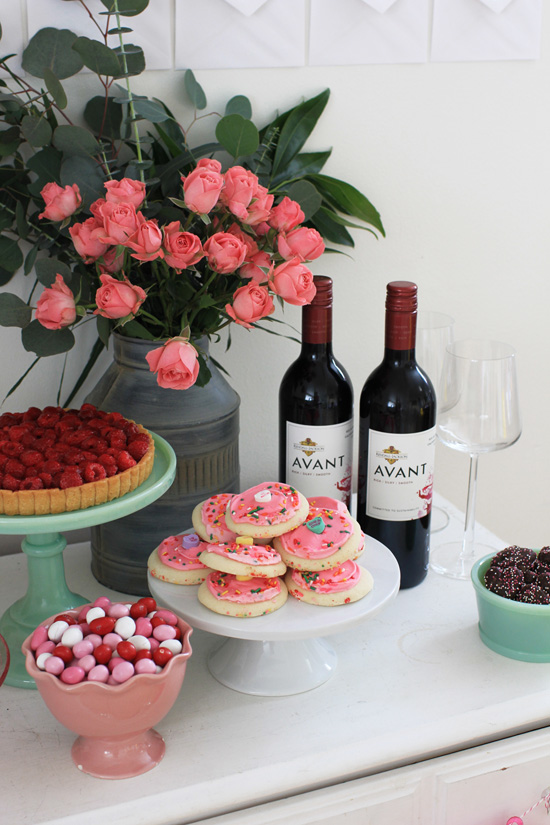 Valentine's Day dessert table with Kendall-Jackson