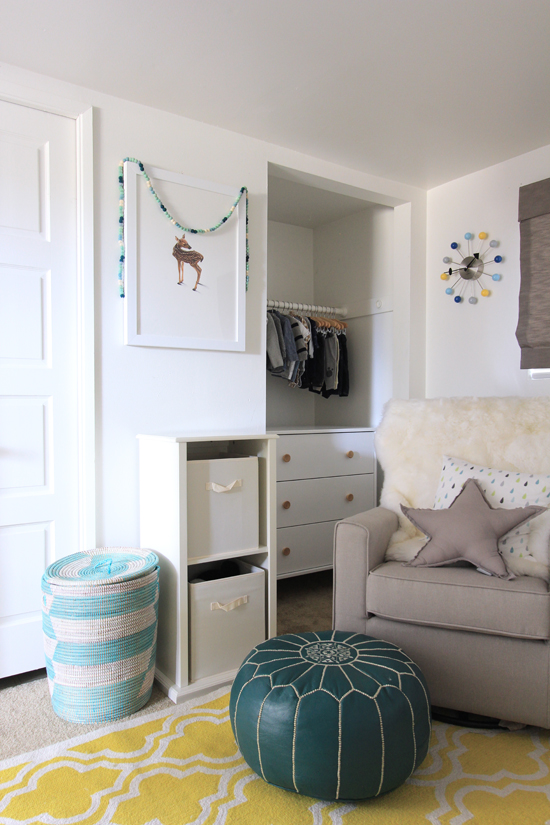 Neutral nursery with pops of color