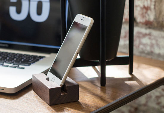 Wood cell phone stand