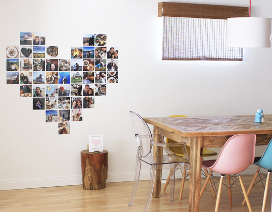 DIY giant valentine made of photos from throughout your relationship