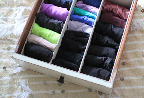 Organized panty drawer