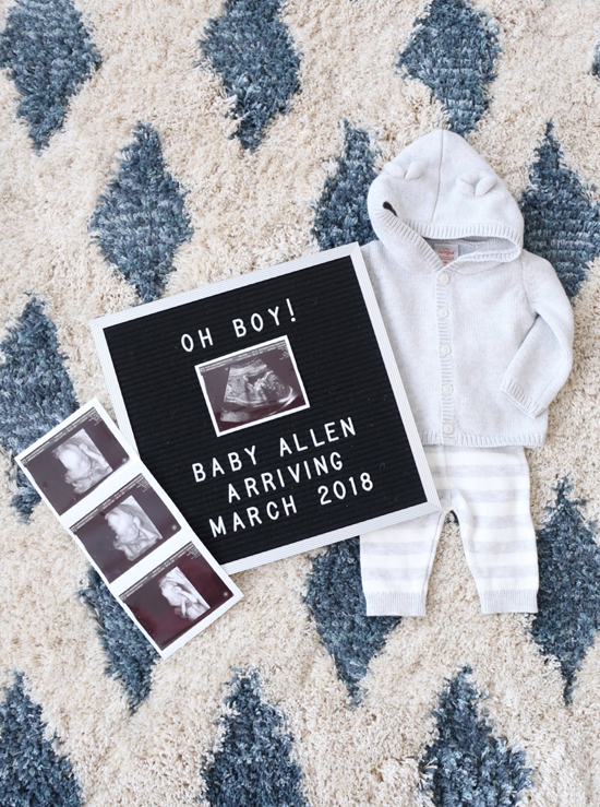 Oh boy! Baby announcement