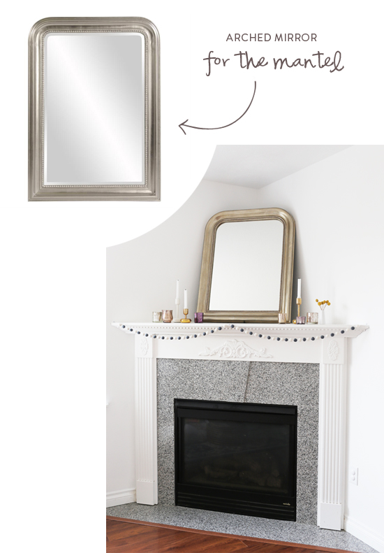 Arched mirror for above the mantel