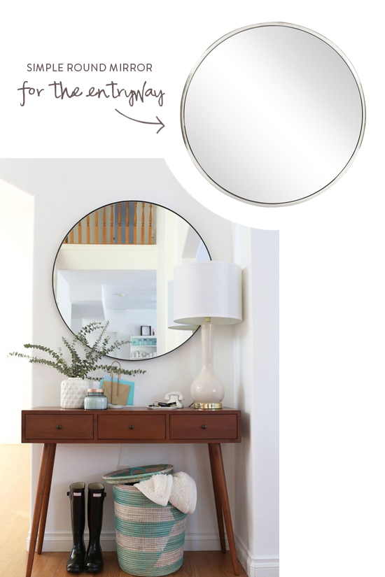 Simple round mirror for the entryway - modern and beautiful