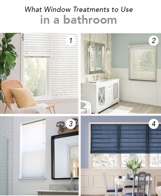 What window treatments to use in a bathroom