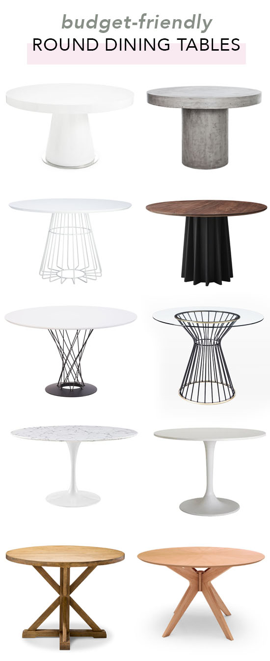 Budget-friendly round dining tables