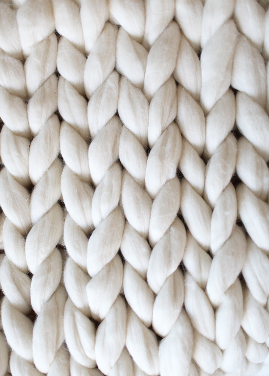 Chunky yarn for arm knit blanket