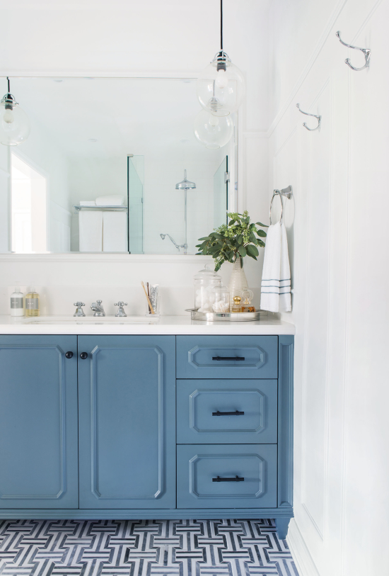 Colorful bathroom vanity