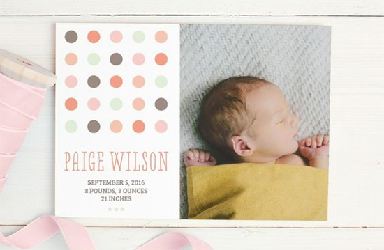 Cute and affordable birth announcements from Basic Invite