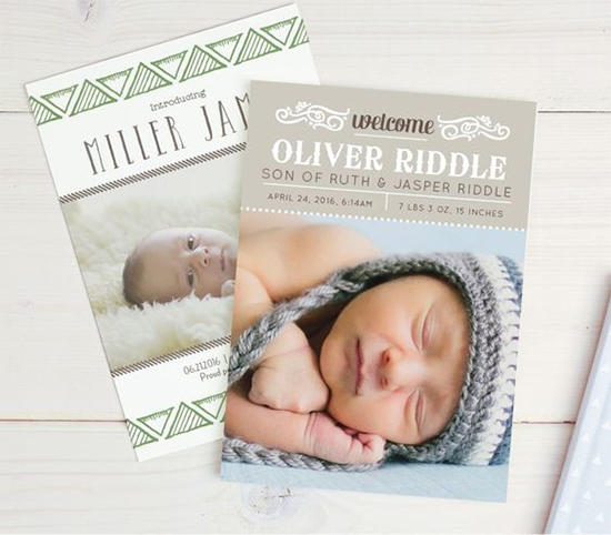 Baby birth announcements from Basic Invite