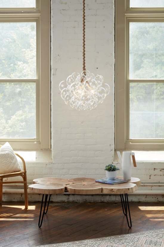 Glass bubble chandelier